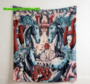 Hermès Graffiti Horse Print Flannel Throw Blanket IMG_5397